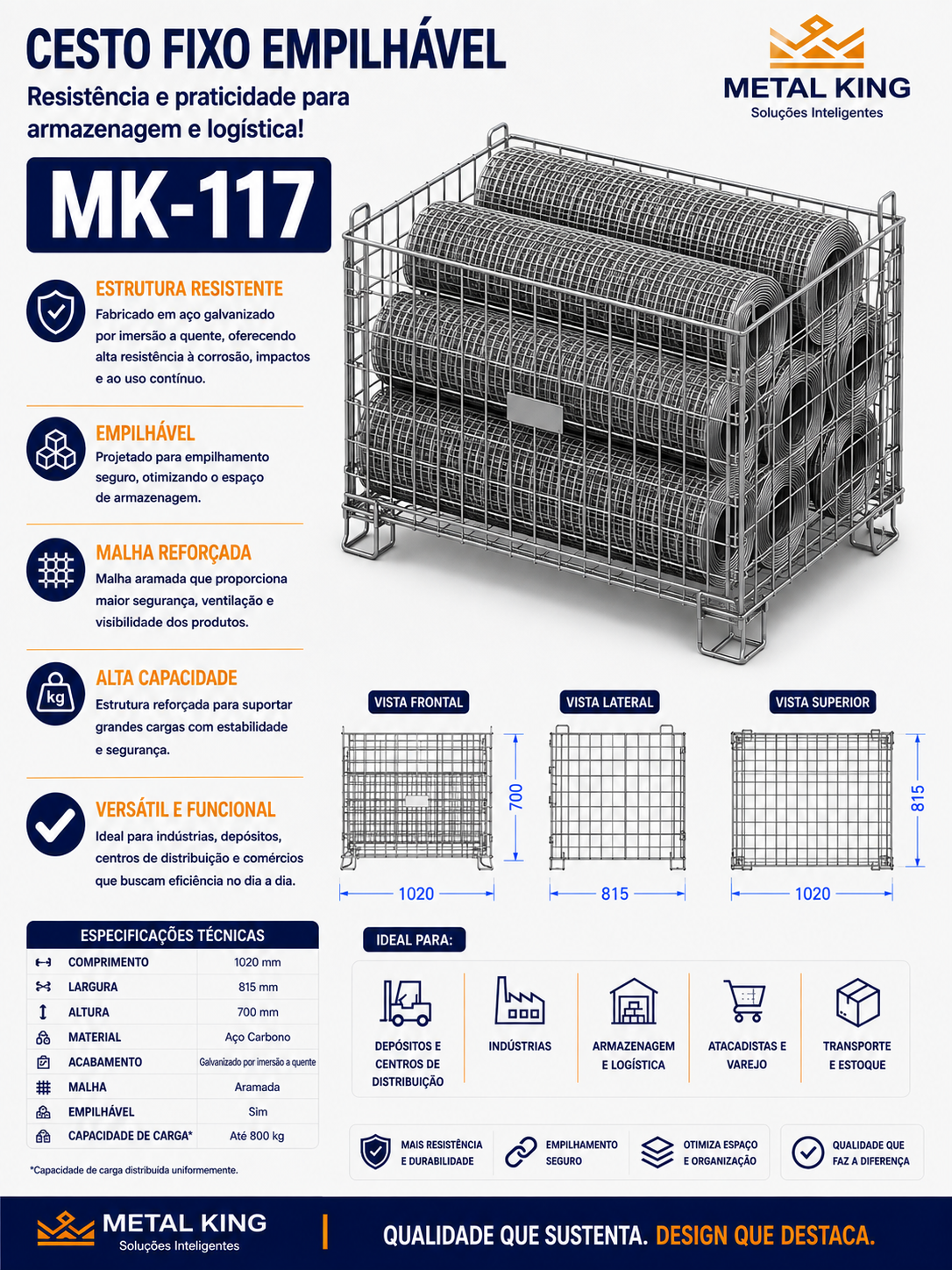 Ficha técnica MK117 — Metal King